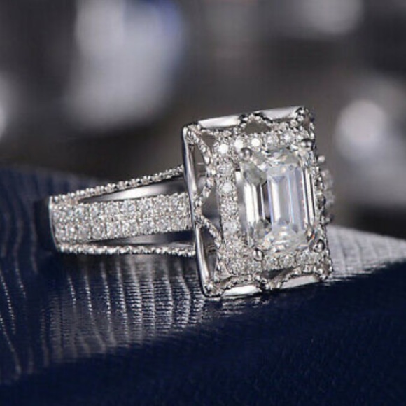 New 925 Sterling silver diamond stone ring - Picture 6 of 7